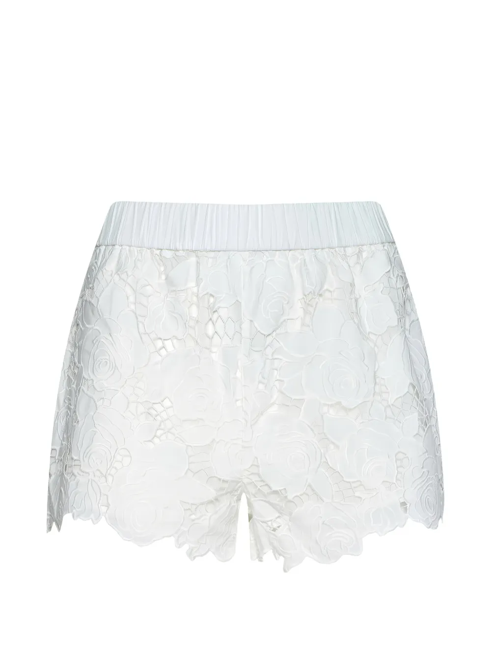 L'agence Laina Pull On Eyelet Shorts Ivory In White
