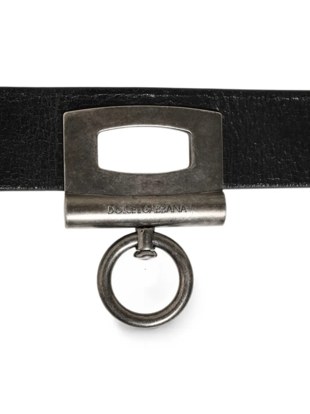 Dolce & Gabbana Riem van bewerkt leer met ring-detail Zwart
