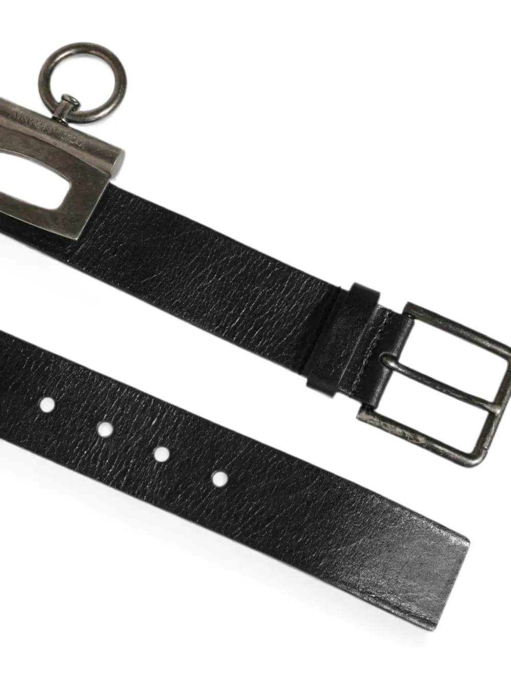 Dolce & Gabbana Riem van bewerkt leer met ring-detail Zwart