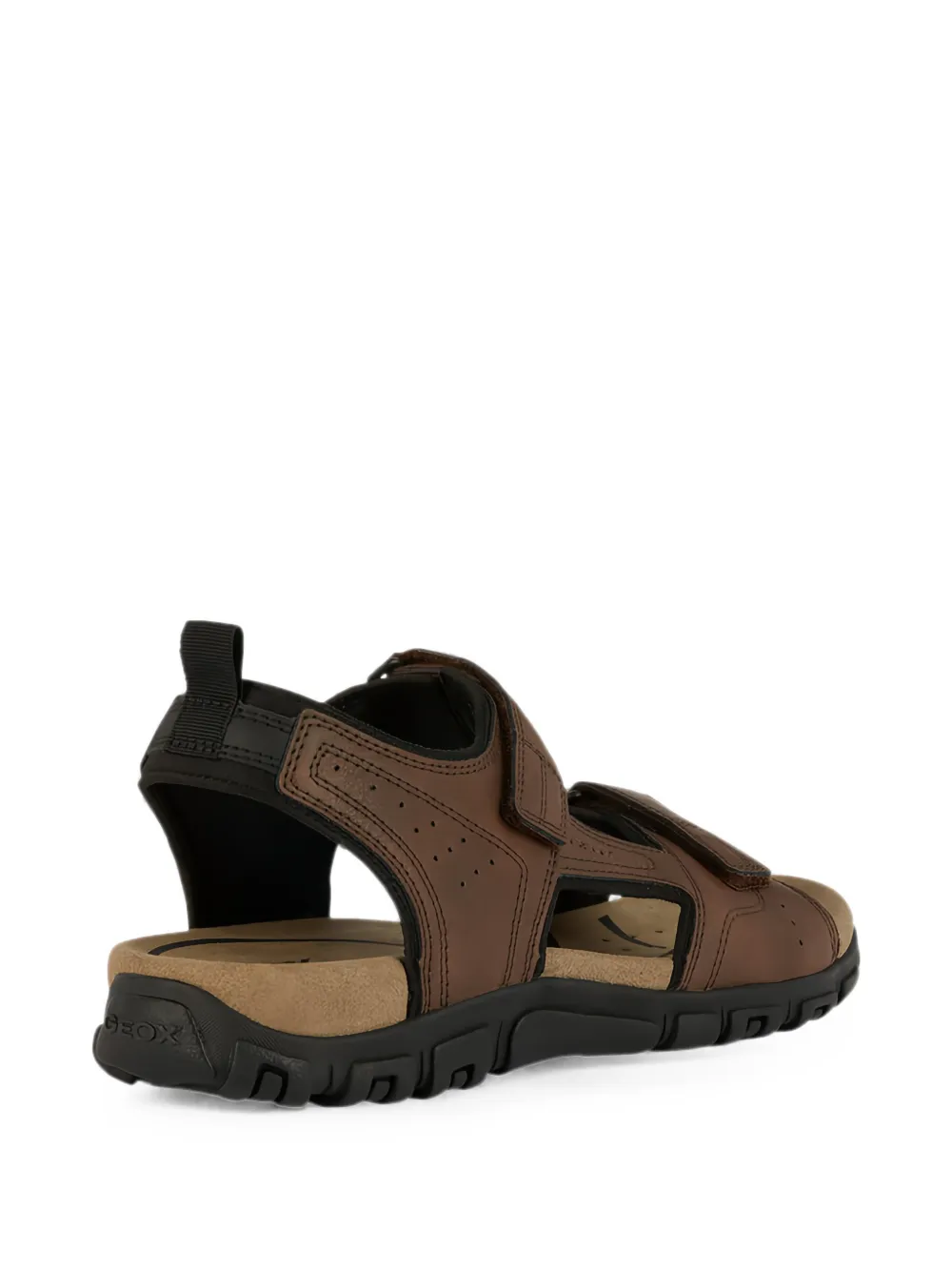 Geox Strada perforated touch-strap sandals Bruin
