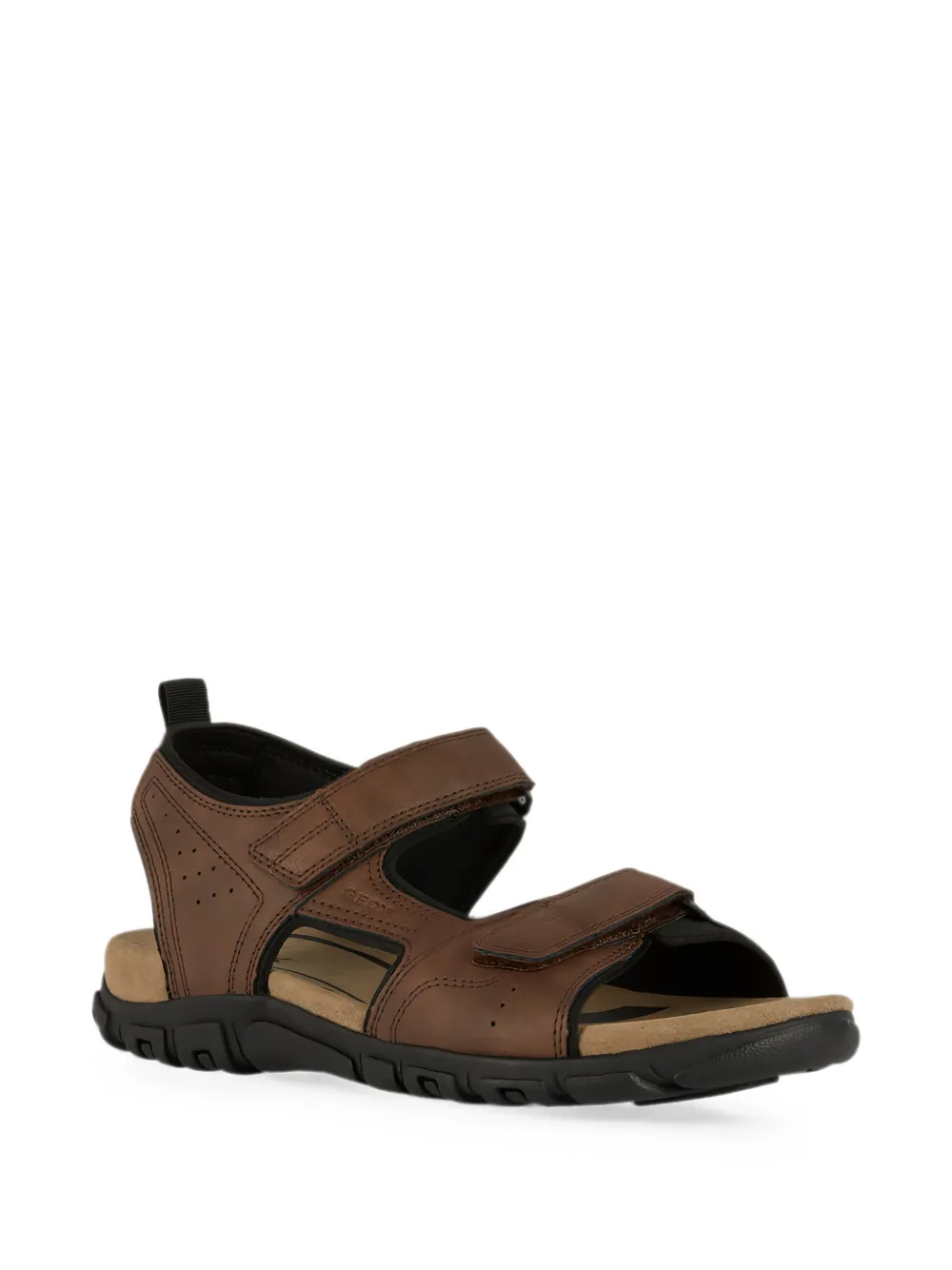 Geox Strada perforated touch-strap sandals Bruin