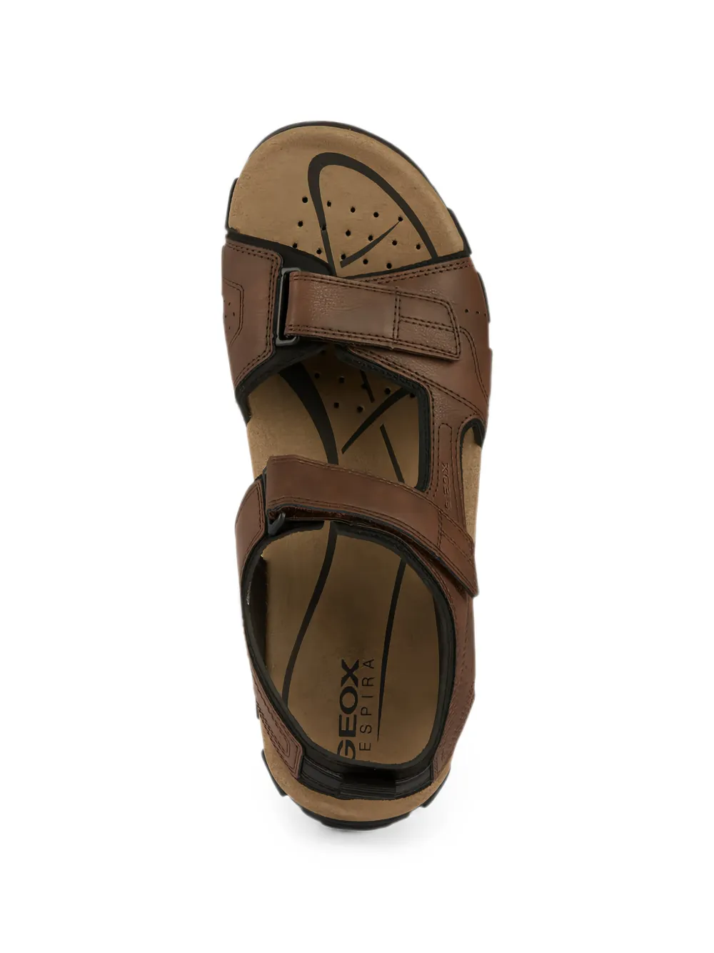 Geox Strada perforated touch-strap sandals Bruin