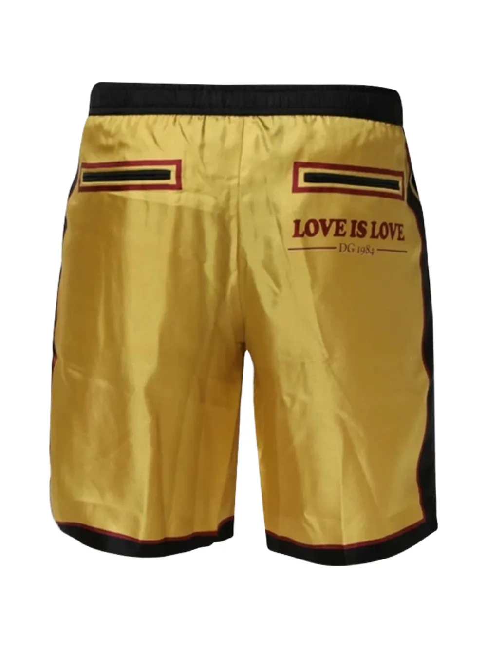 Dolce & Gabbana Shorts met roos-print en plooien Geel