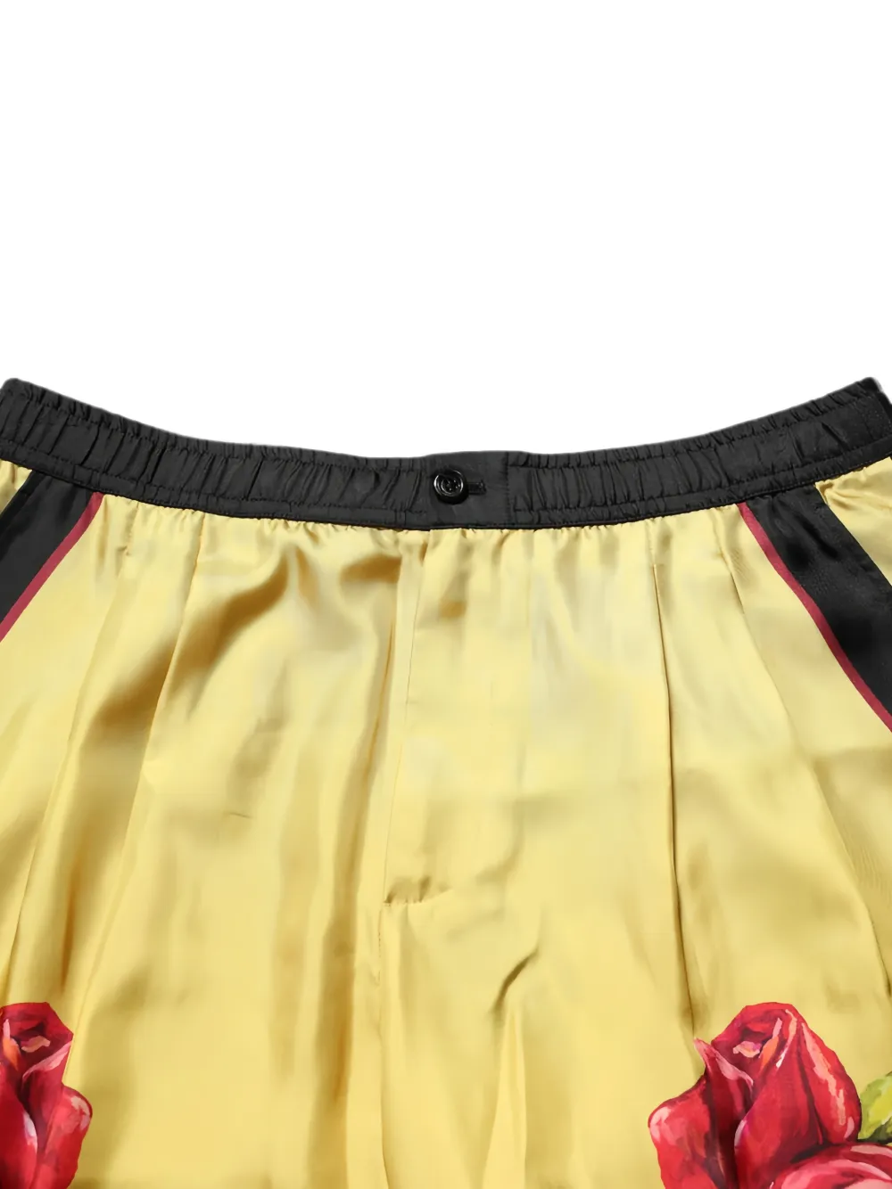 Dolce & Gabbana Shorts met roos-print en plooien Geel