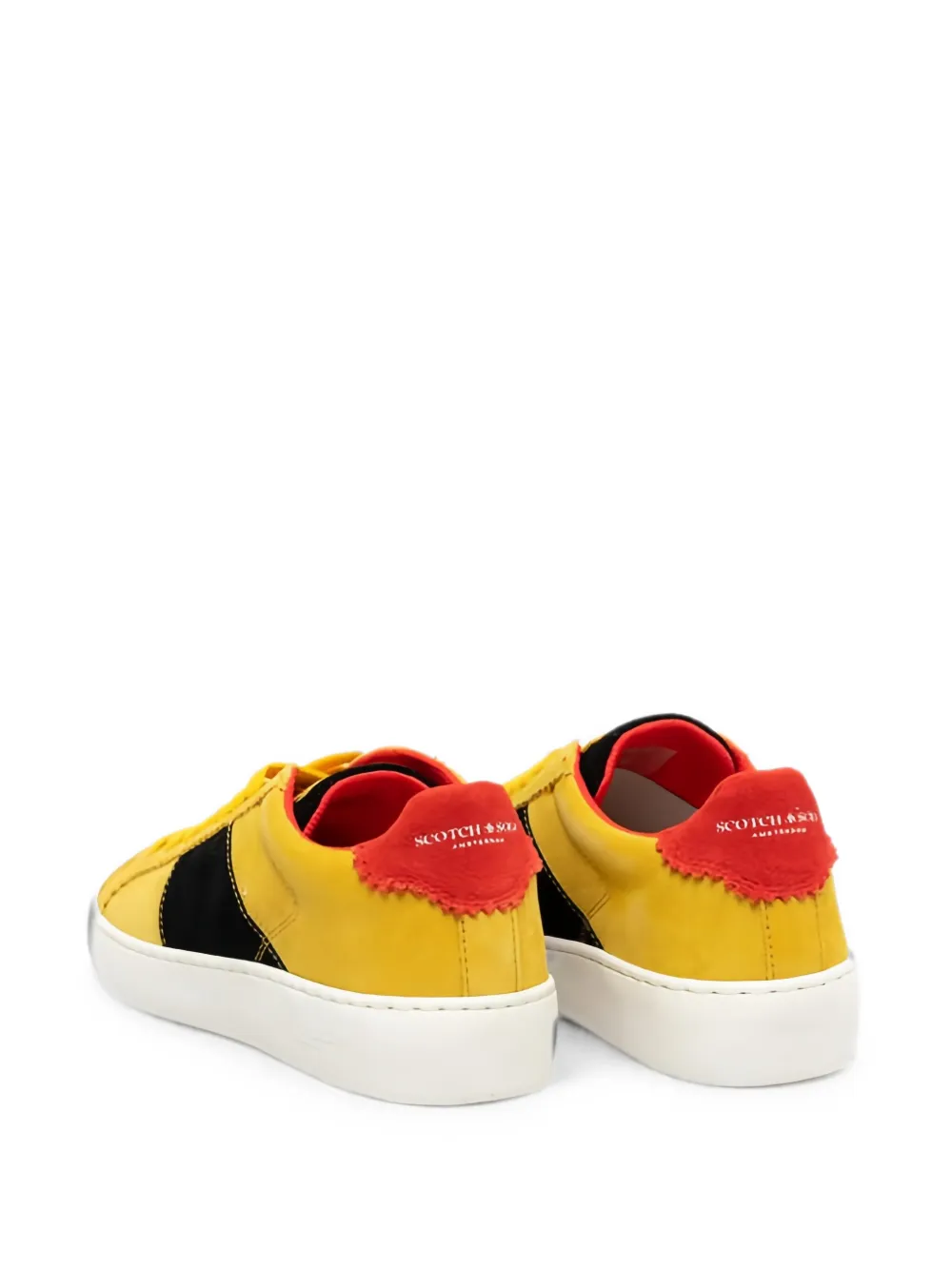 Scotch & Soda Suède sneakers met vlakken Geel