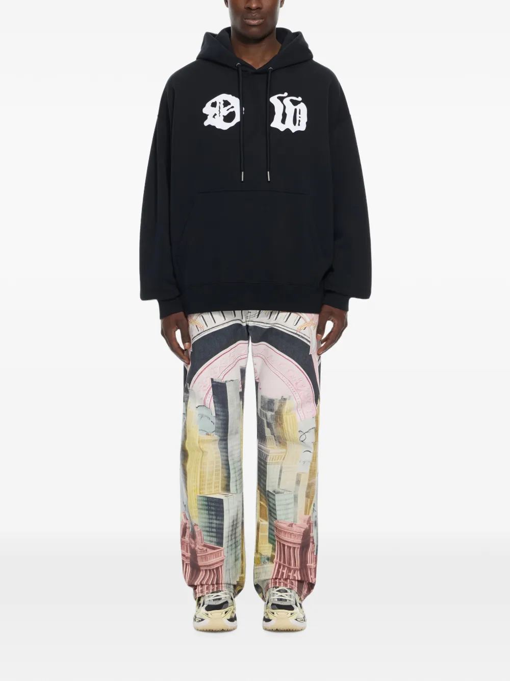 Off-White Palace Arrow hoodie met trekkoord en logo-print Zwart