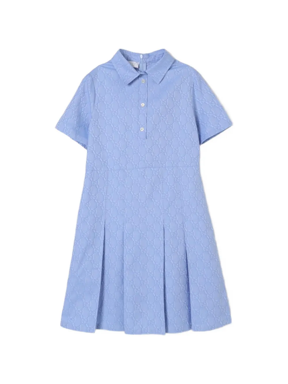 Gucci Kids GG jurk met plooien Blauw