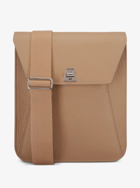 Akris grained leather turn-lock cross body bag