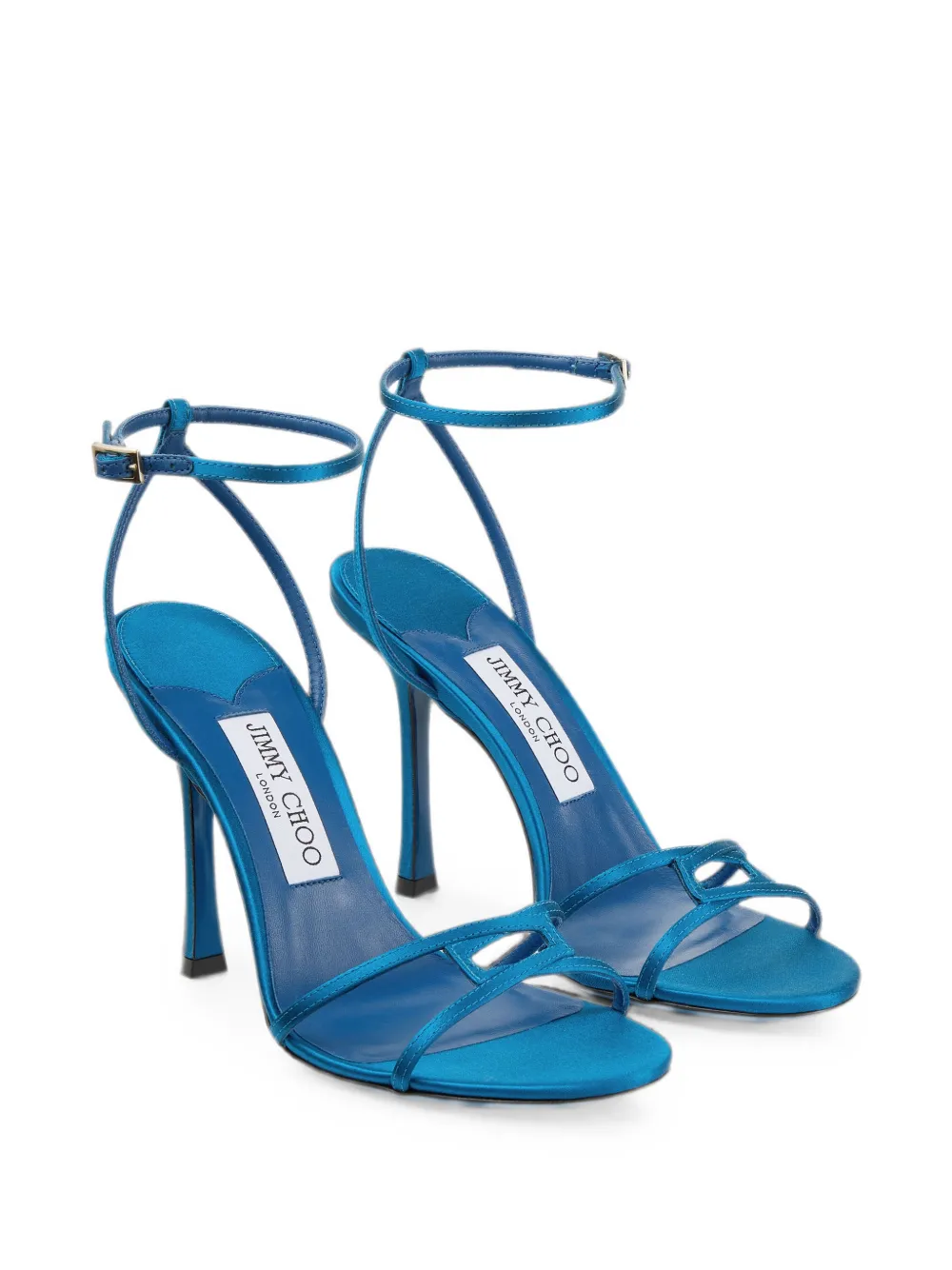 Jimmy Choo Leo 100 satin sandals Blauw