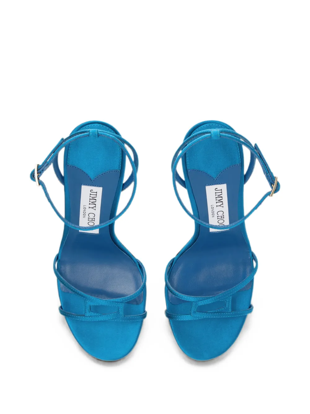 Jimmy Choo Leo 100 satin sandals Blauw