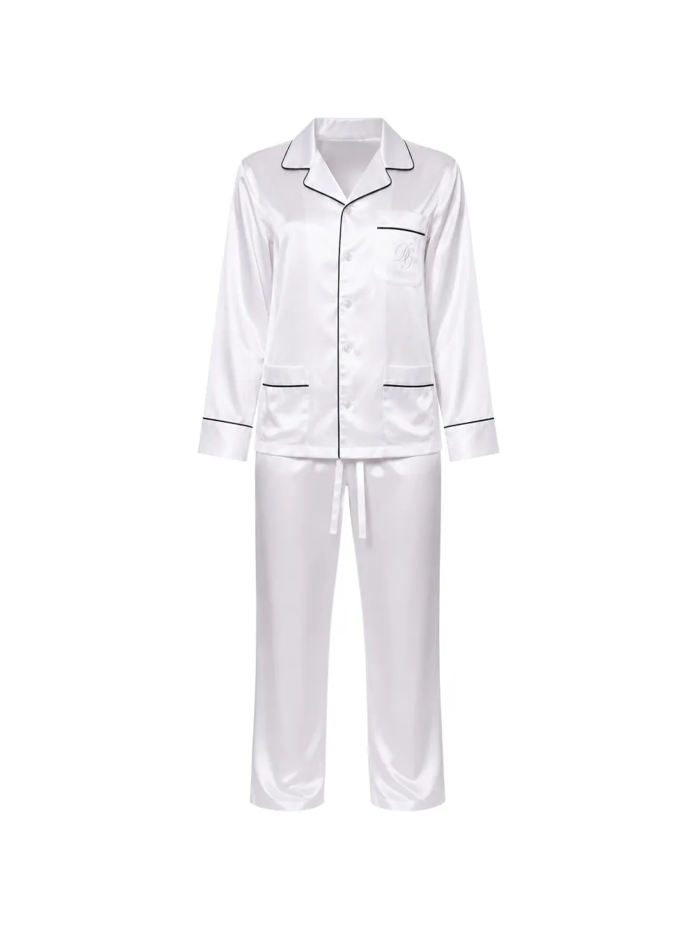 Dolce & Gabbana Pyjama mit Logo - Weiß