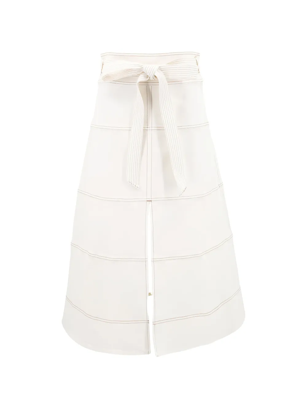 Tanya Taylor Hudson topstitched skirt - Nude