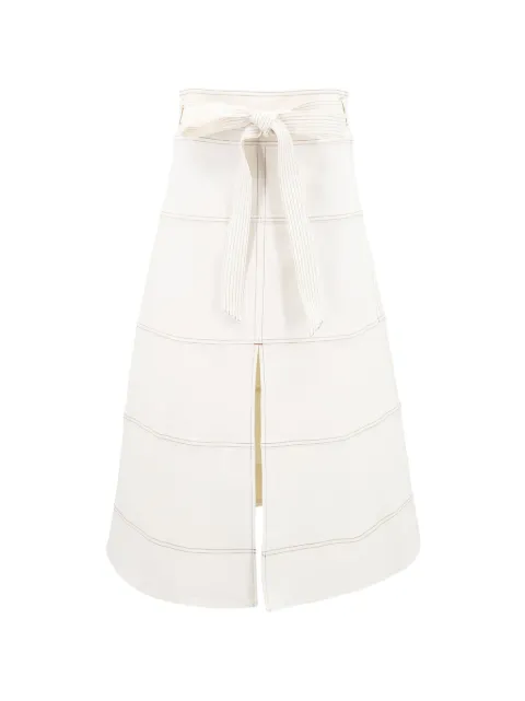 Tanya Taylor Hudson topstitched skirt