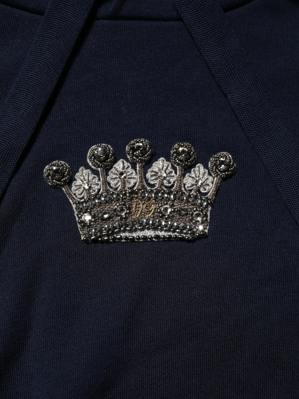 Dolce & Gabbana Hoodie verfraaid met kroon-detail Zwart