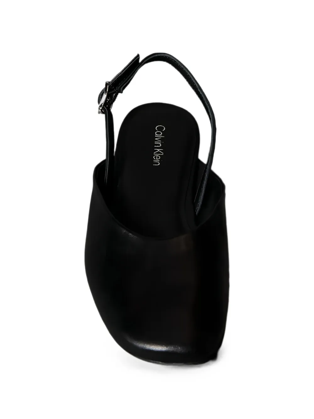 Calvin Klein slingback leather flat pumps Zwart