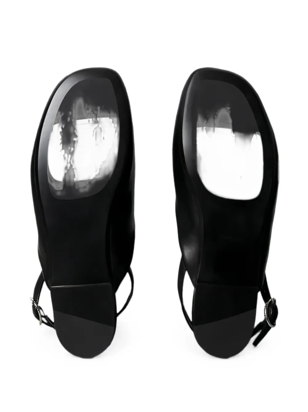 Calvin Klein slingback leather flat pumps Zwart