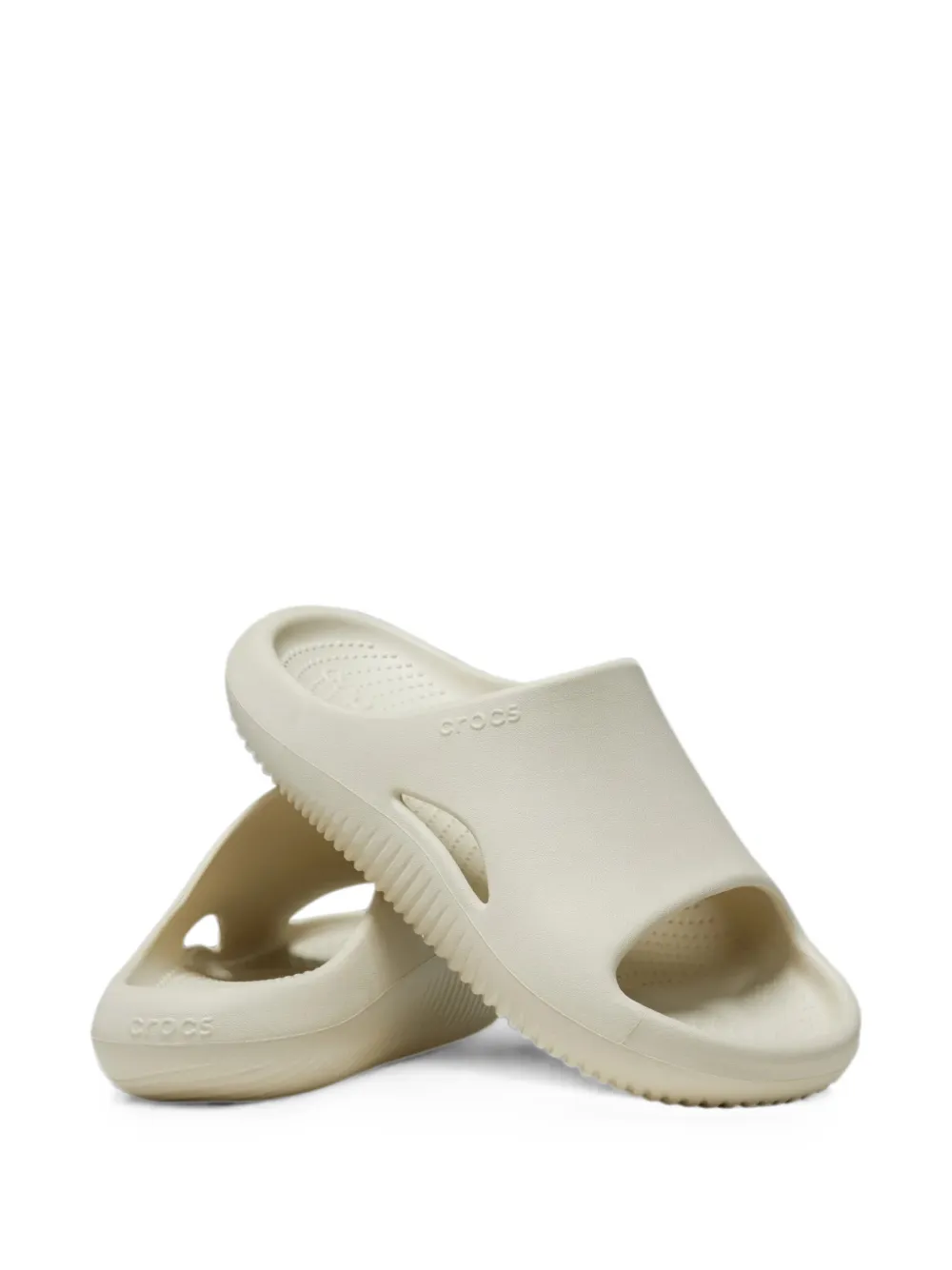 Crocs Mellow U logo-embossed slides Beige