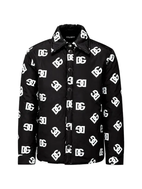 Dolce & Gabbana 모노그램 프린트 패딩 재킷