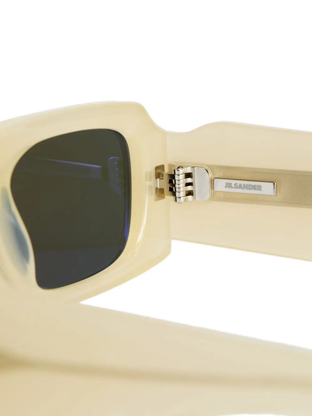 Jil Sander Edition 4 zonnebril met rechthoekig montuur Beige