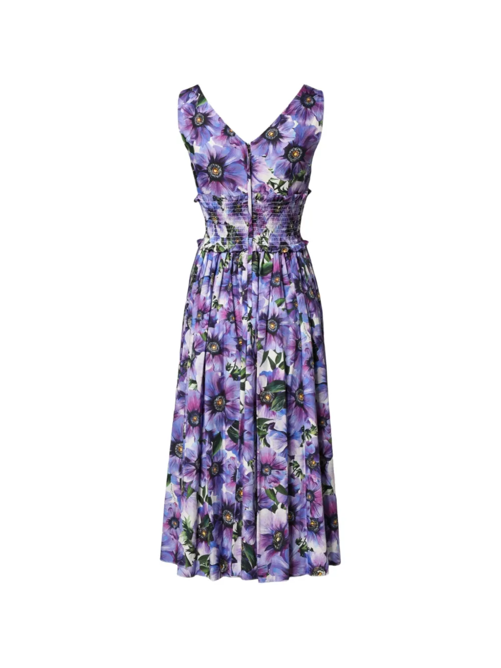 Dolce & Gabbana Abito midi con stampa Anemone - Viola