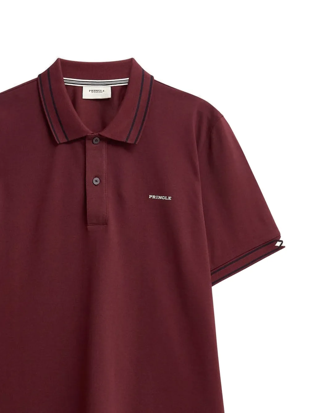 Pringle of Scotland Piqué poloshirt met jacquard Rood
