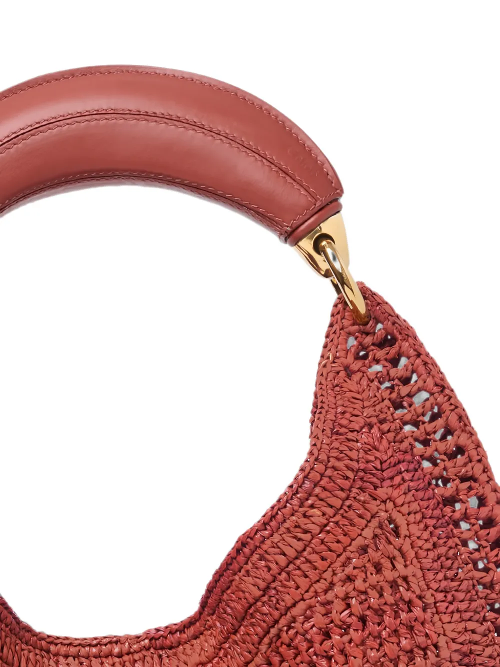 Chloé Raffia shopper met geborduurd logo Rood