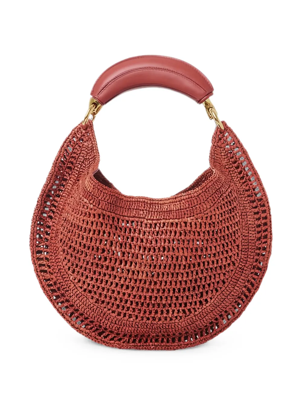 Chloé Raffia shopper met geborduurd logo Rood