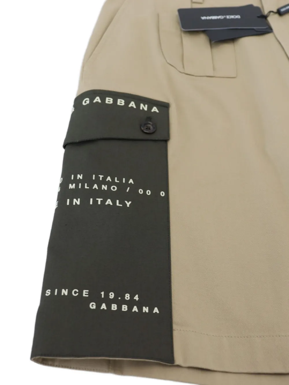 Dolce & Gabbana Cargo shorts met vlakken en logo-print Beige