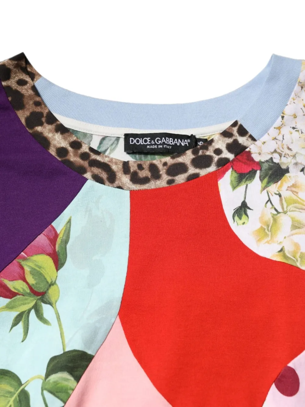 Dolce & Gabbana T-shirt met patchwork bloemenprint Beige