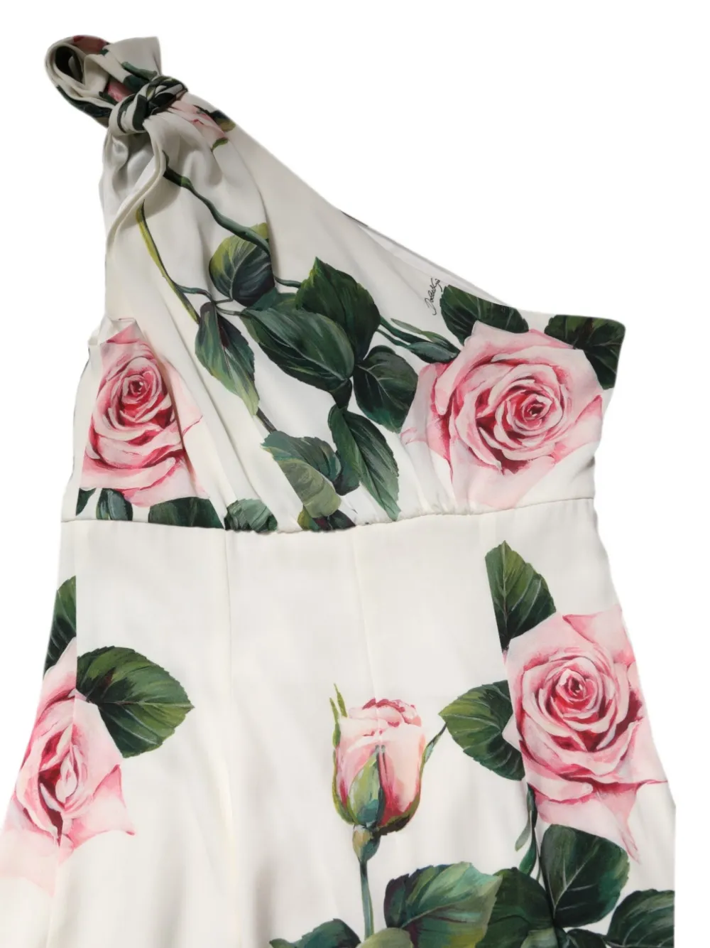 Dolce & Gabbana Midi-jurk met rozenprint Wit