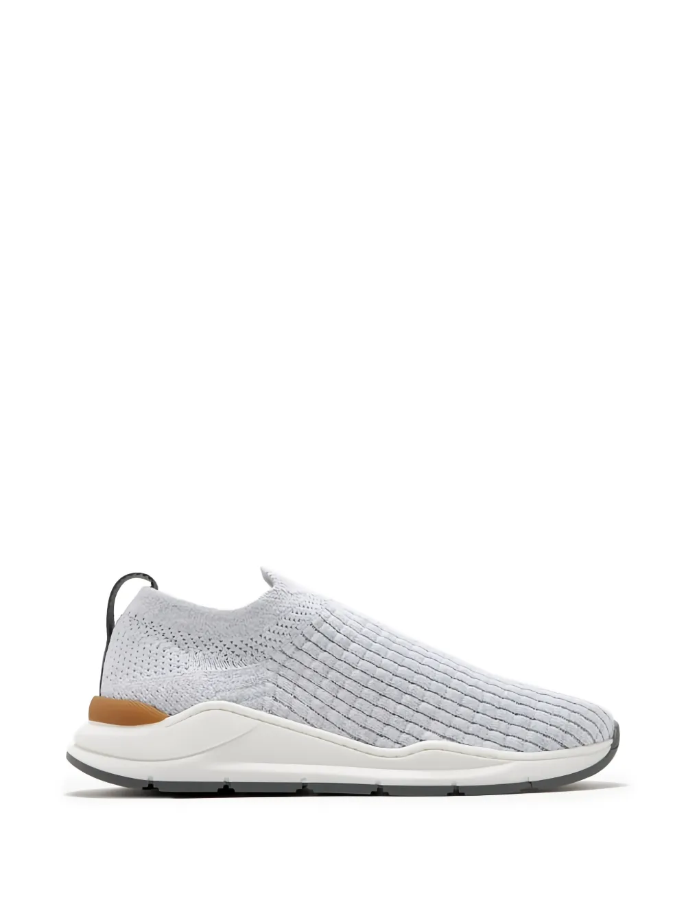 Brunello Cucinelli Kids embroidered-logo slip-on sneakers - Grigio