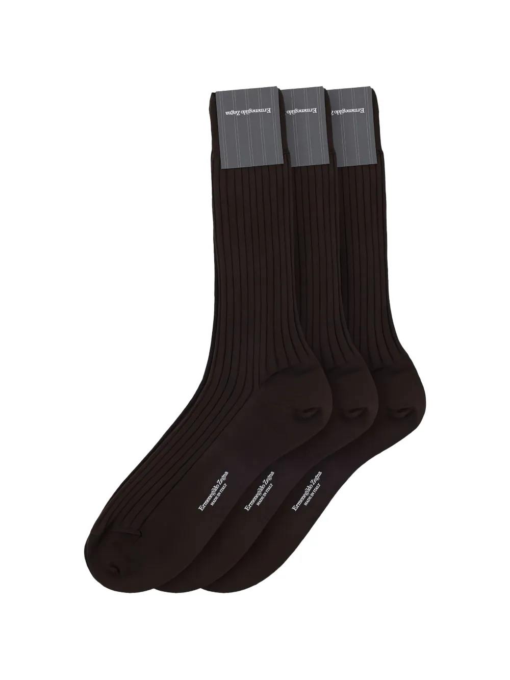 Zegna ribbed-knit logo-print socks (set of three)