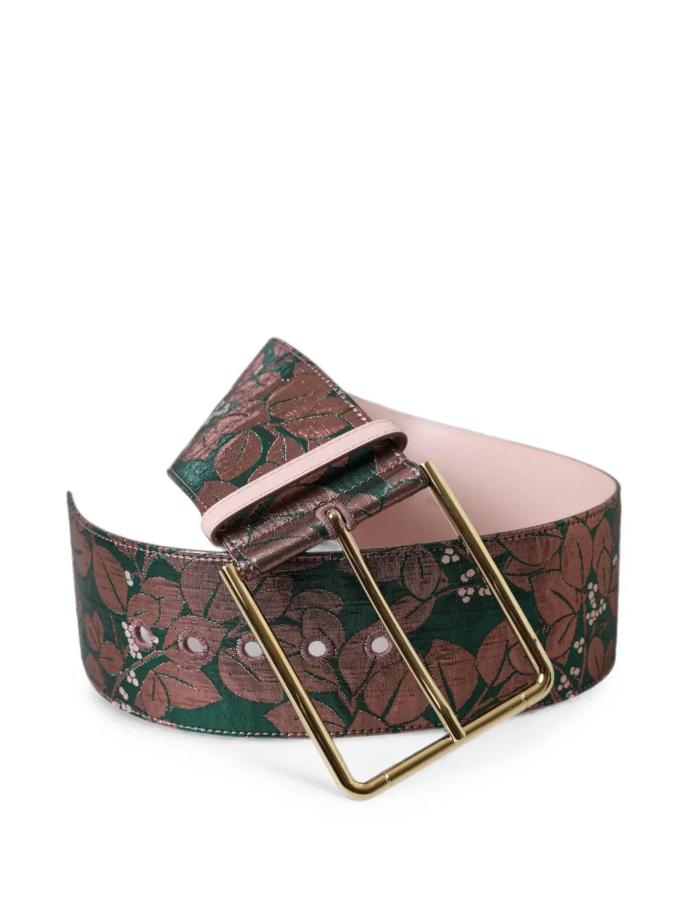 Dolce & Gabbana Gürtel aus Blumenbrokat - Grün