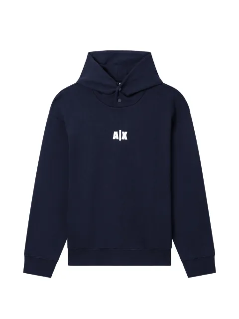 Armani Exchange logo-print press-stud hoodie