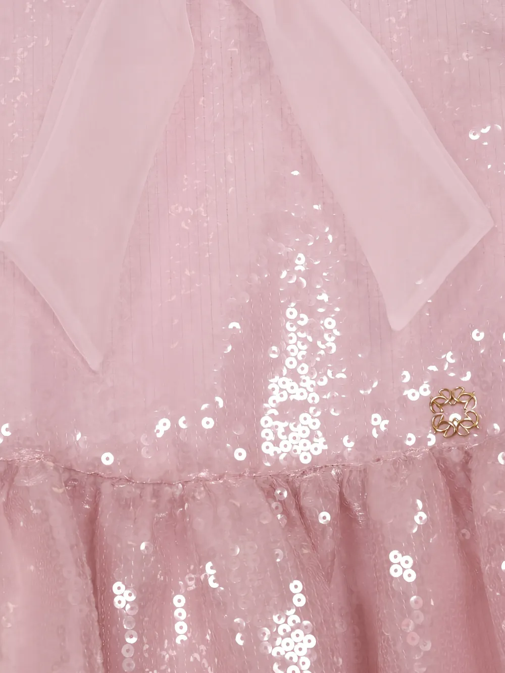 ELIE SAAB JUNIOR Jurk verfraaid met pailletten en strik-detail Roze