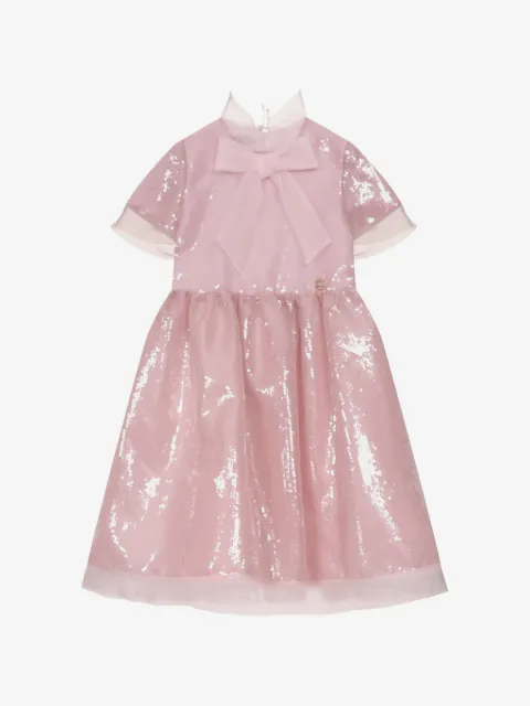 ELIE SAAB JUNIOR vestido con detalle de moño y bordado con lentejuelas