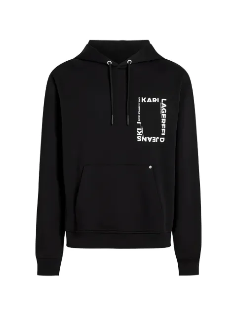 Karl Lagerfeld Jeans hoodie con logo estampado y cordones