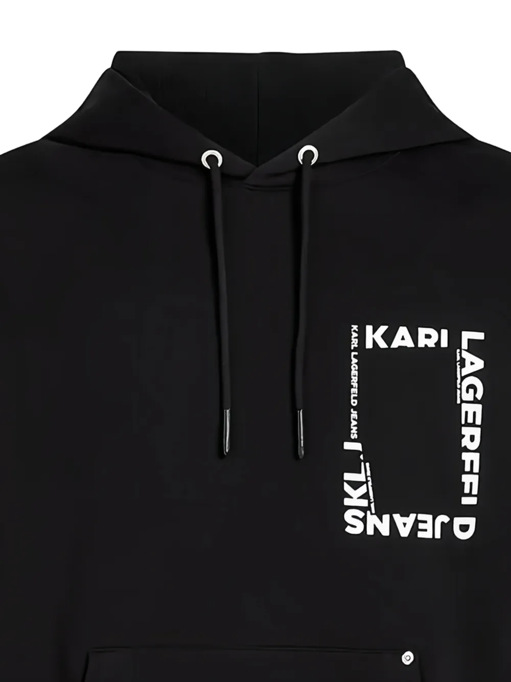 Karl Lagerfeld Jeans Hoodie met logoprint en trekkoord Zwart