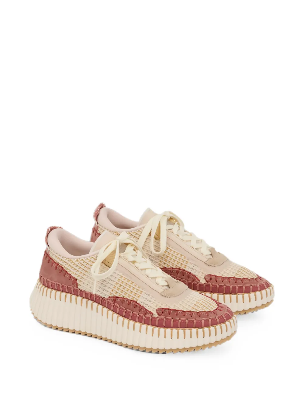 Chloé Nama whipstitch sneakers Beige
