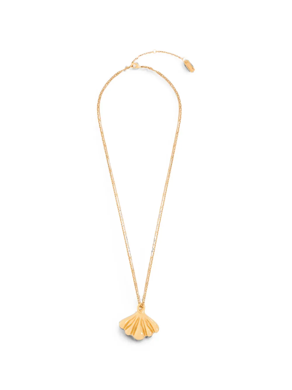 Chloé shell-pendant layered-chain necklace - Oro