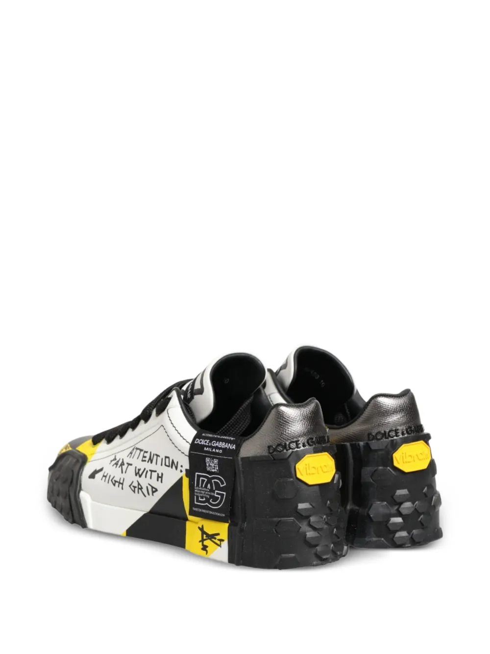 Dolce & Gabbana graffiti-print leather sneakers Wit