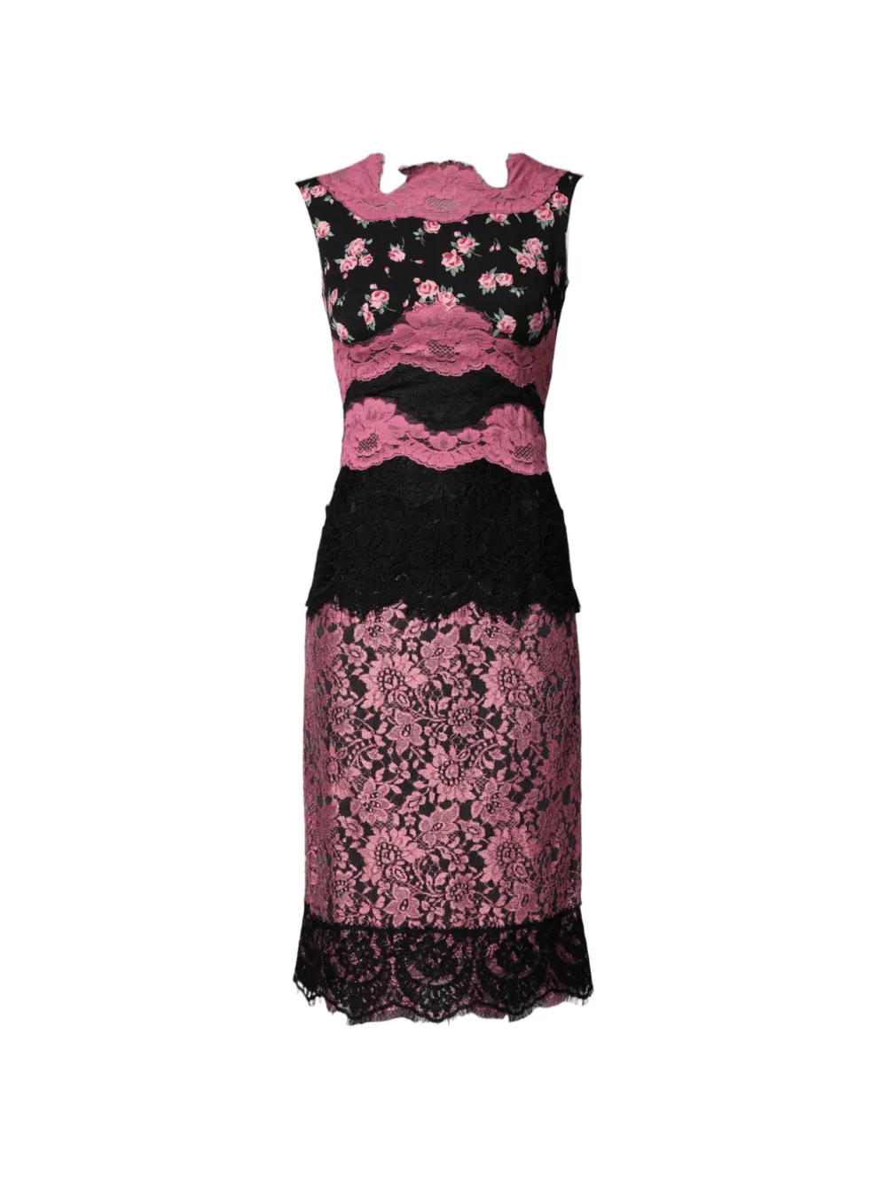 Dolce & Gabbana Abito midi a fiori - Nero