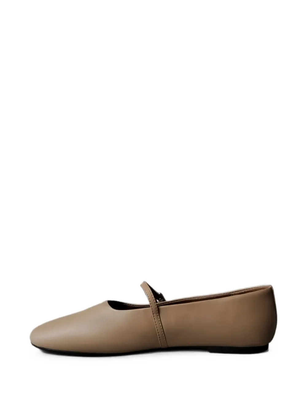 Calvin Klein buckle-strap leather ballet flats Beige