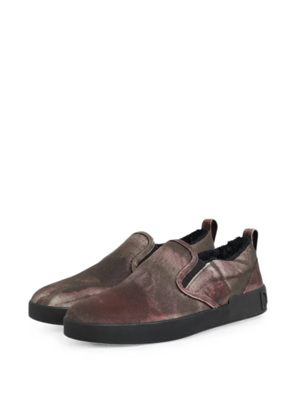 Dolce & Gabbana abstract-print slip-on sneakers Rood