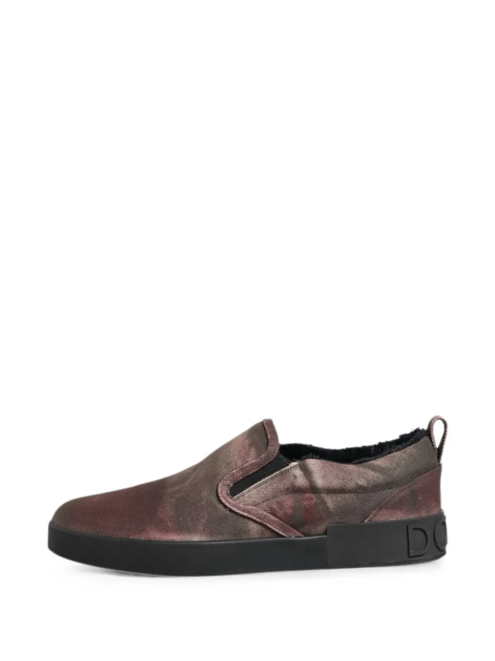 Dolce & Gabbana abstract-print slip-on sneakers Rood
