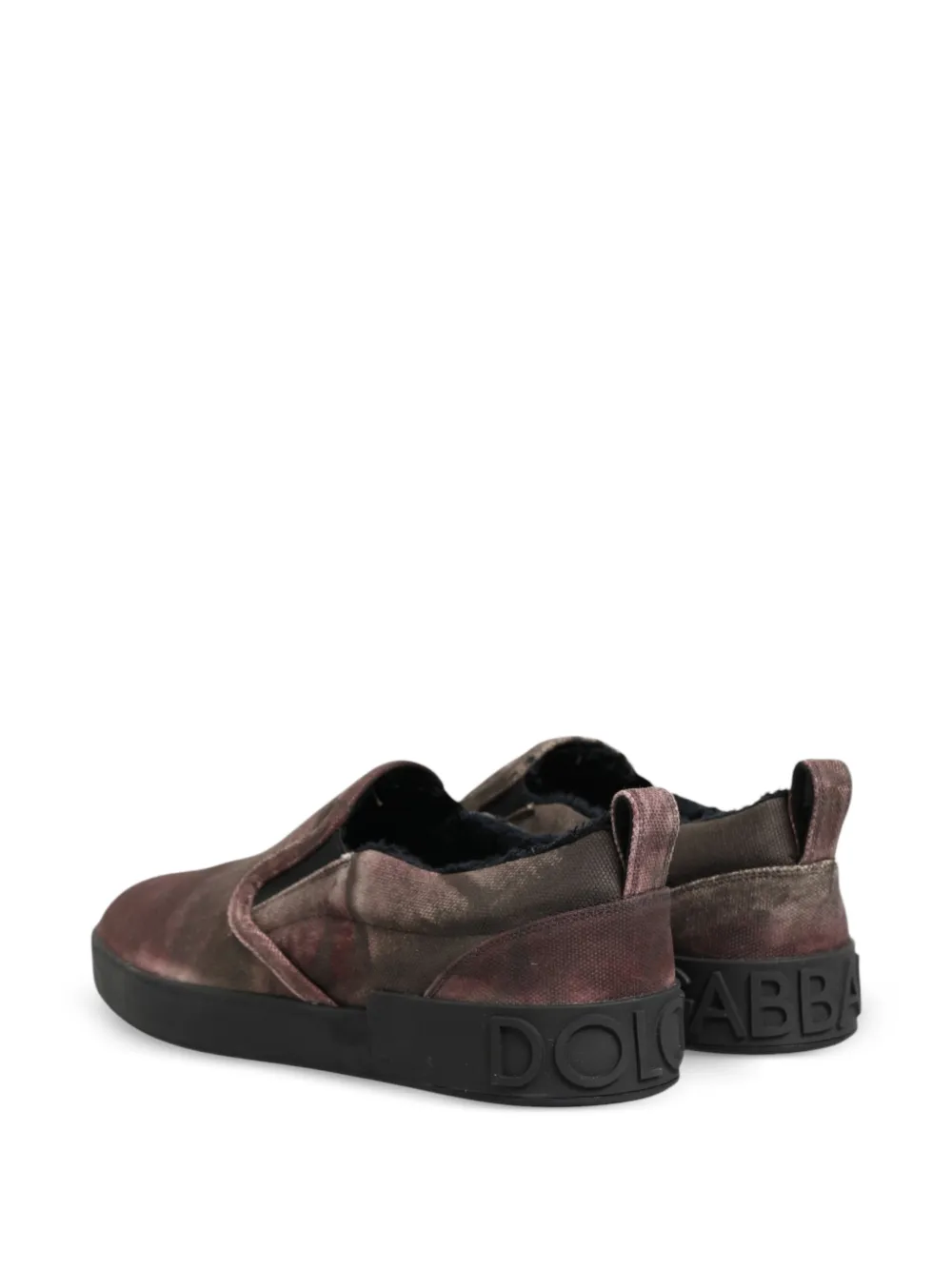 Dolce & Gabbana abstract-print slip-on sneakers Rood
