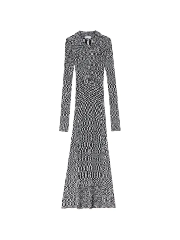 GANNI Polo Dress in Spacedyed Knit