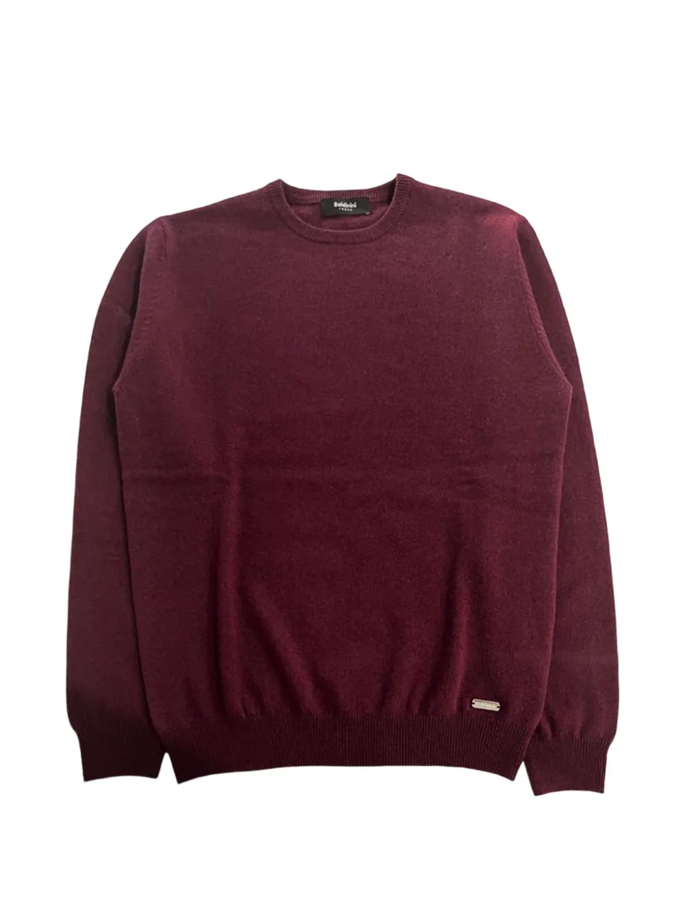 Baldinini Logo-plaque Crew-neck Sweater In Burgundy