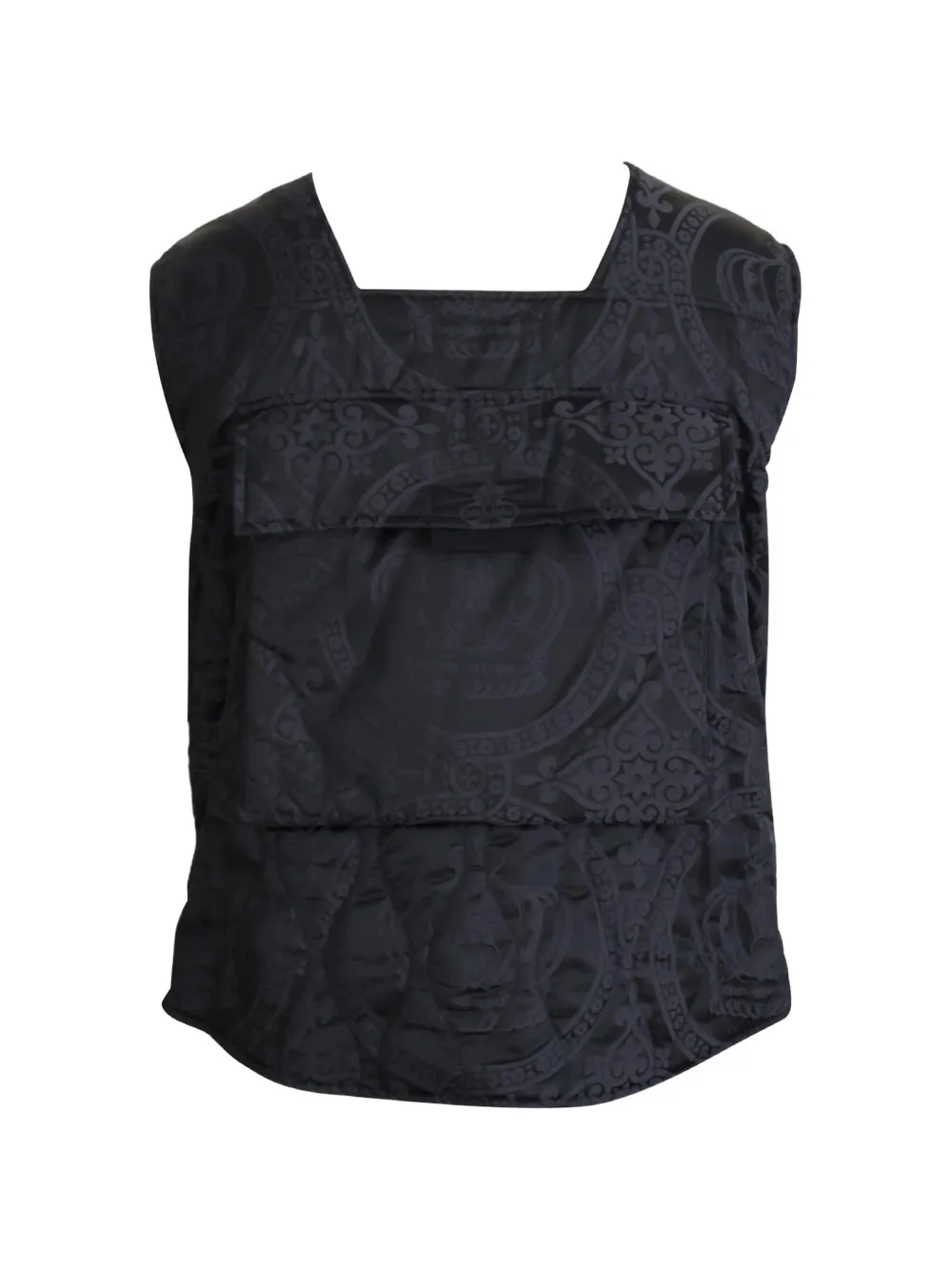 Dolce & Gabbana Gewatteerde bodywarmer met paisley-reliëf Zwart
