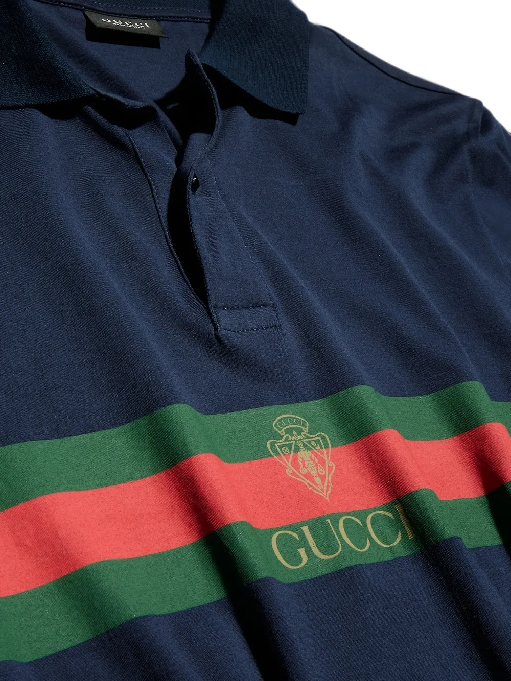 Gucci ウェブストライプ ポロシャツ | ブルー | FARFETCH JP